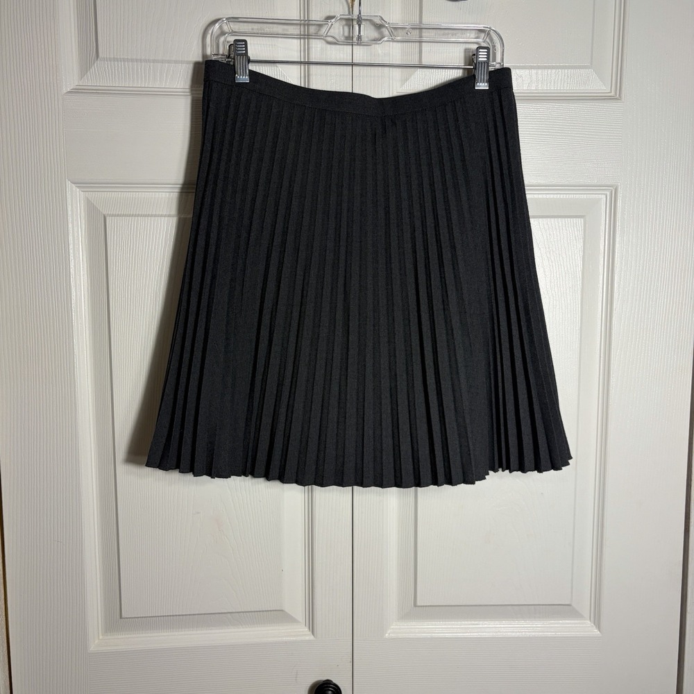 Loft Outlet Accordion Knife Pleated Mini Skirt Women 6 Charcoal Gray Schoolgirl